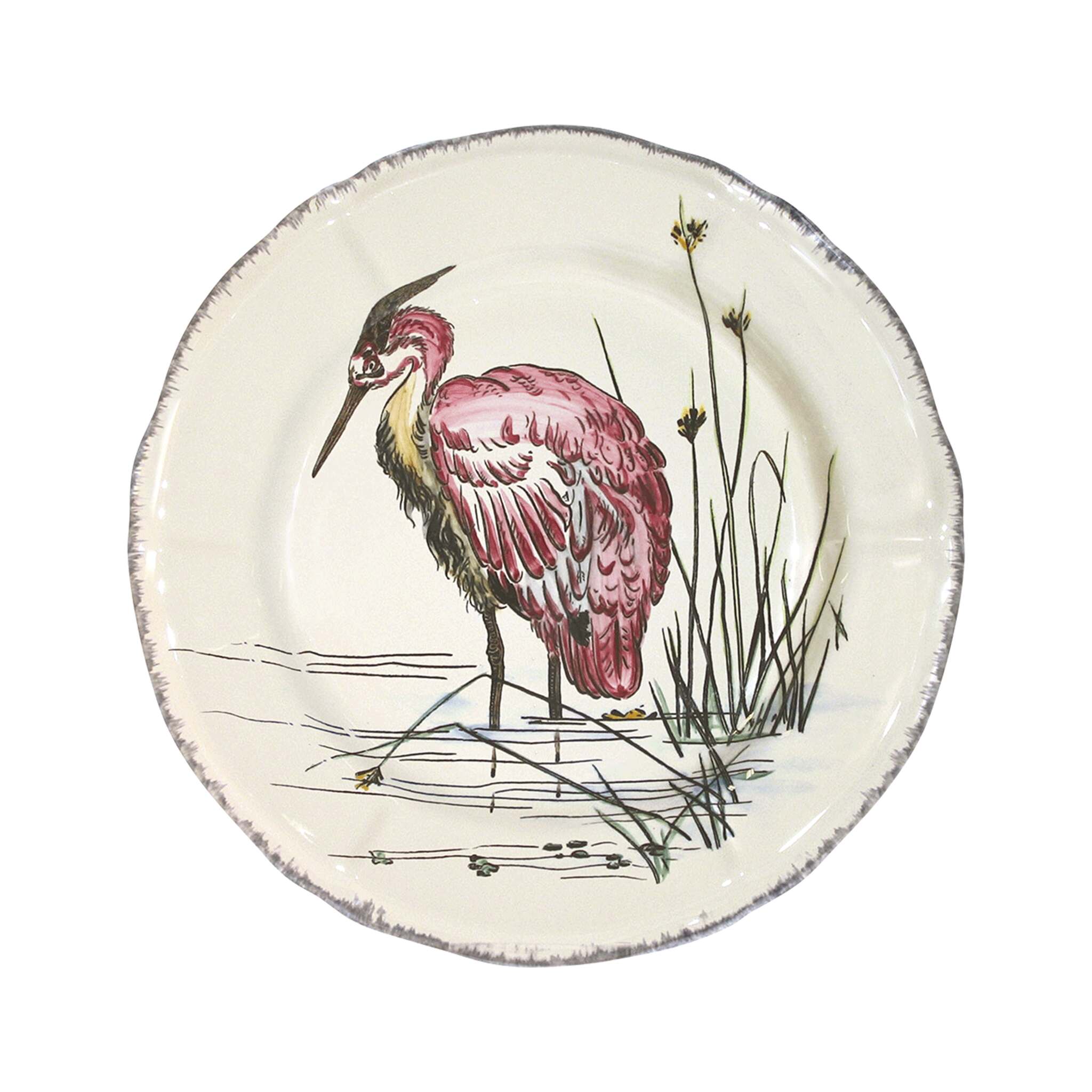 Gien Luncheon Plate Heron - Grands Oiseaux
