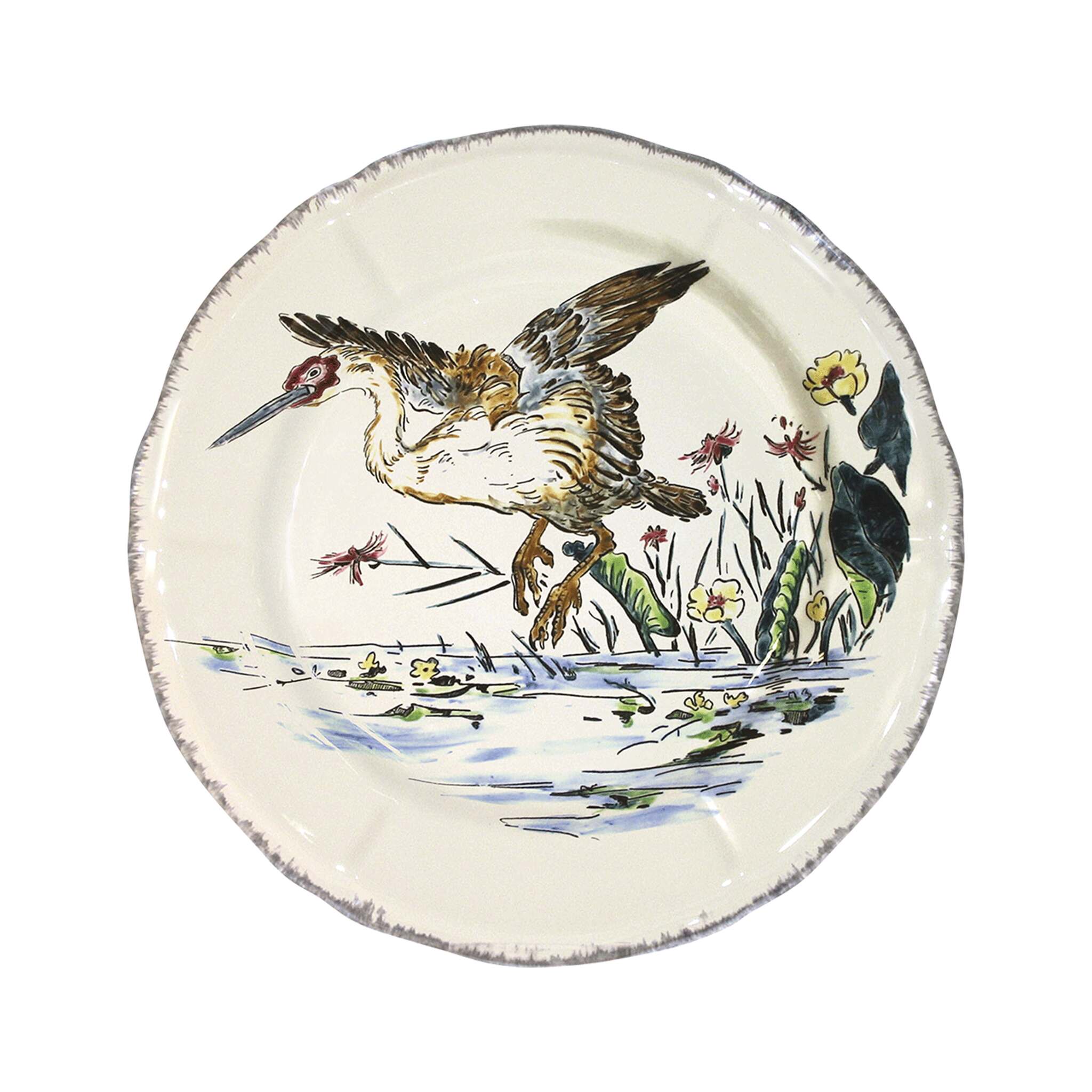 Gien Luncheon Plate Pelican - Grands Oiseaux
