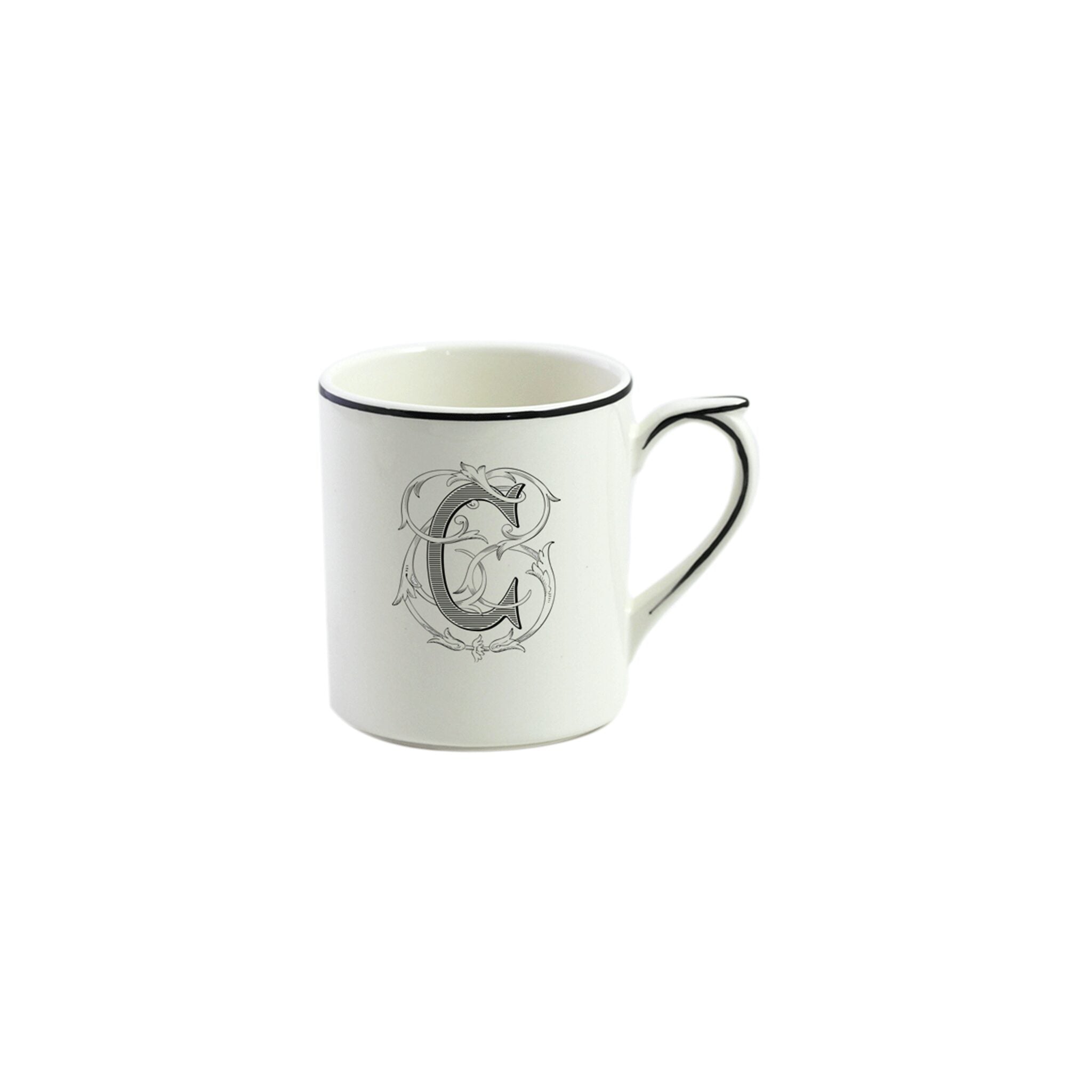 Gien Mug C - Filet Midnight Monogram
