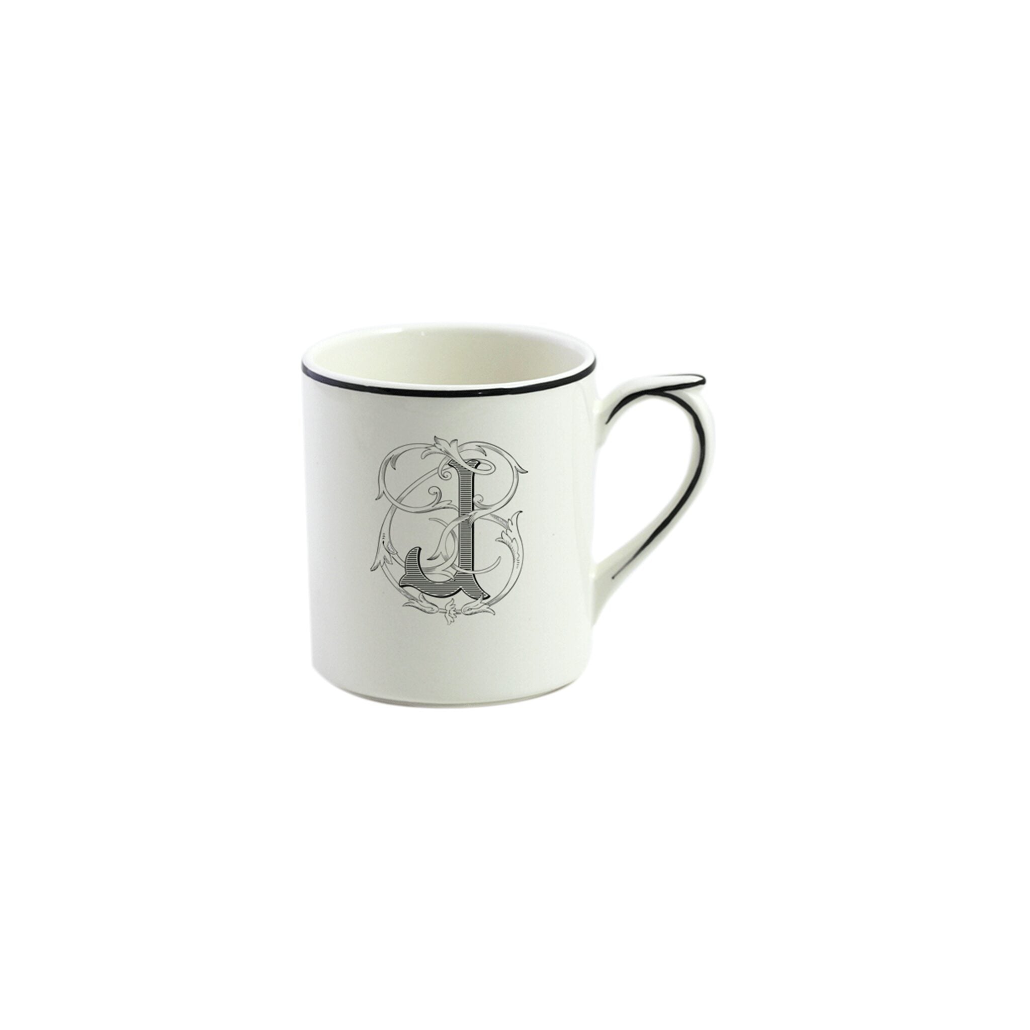 Gien Mug J - Filet Midnight Monogram