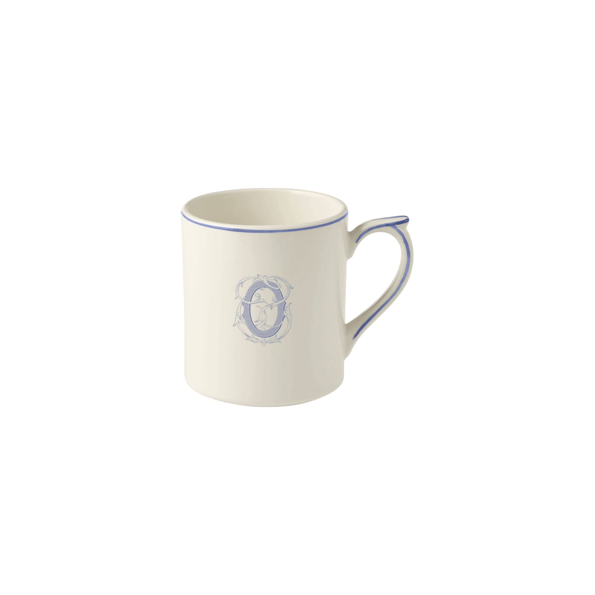 Gien Mug O - Filet Blue Monogram
