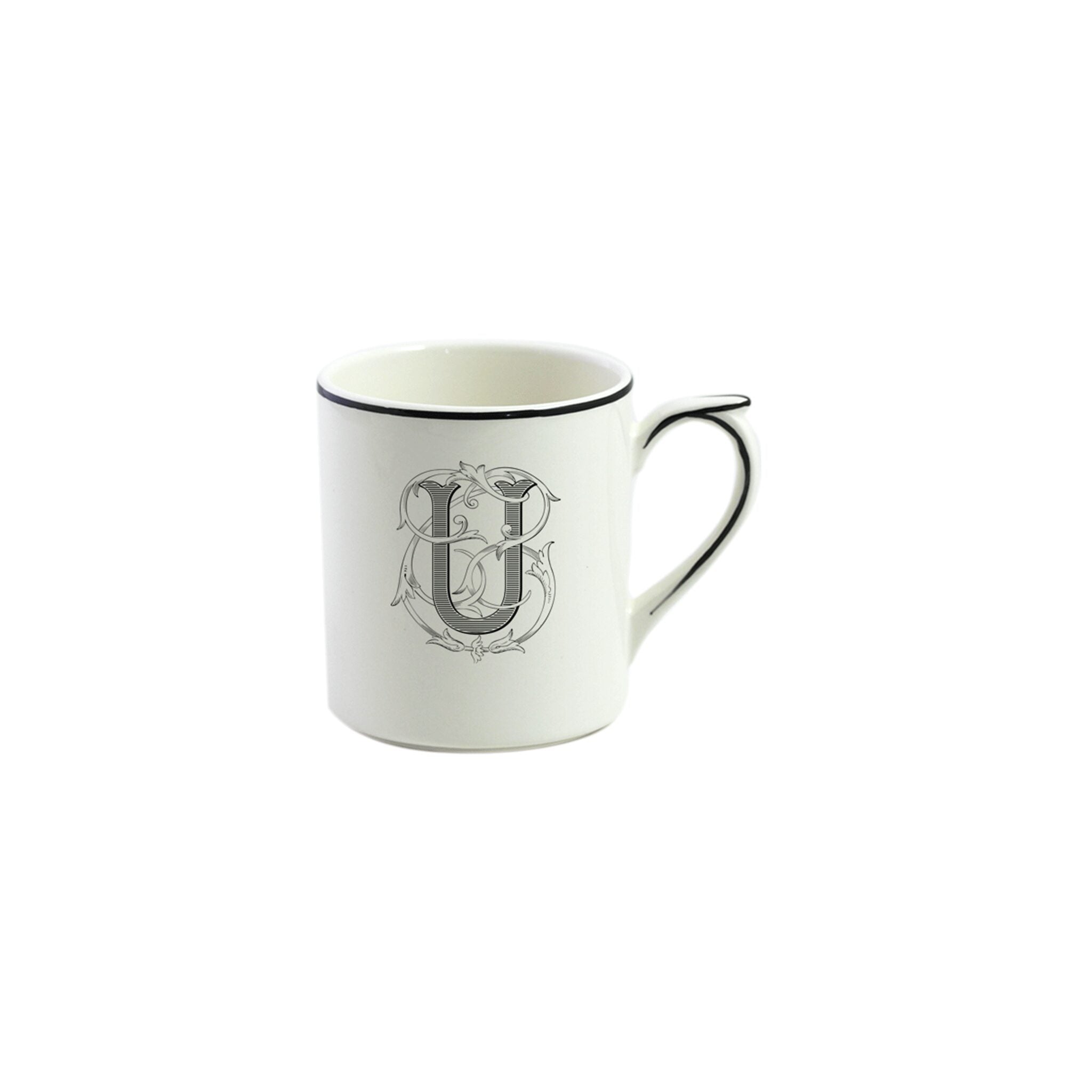 Gien Mug U - Filet Midnight Monogram