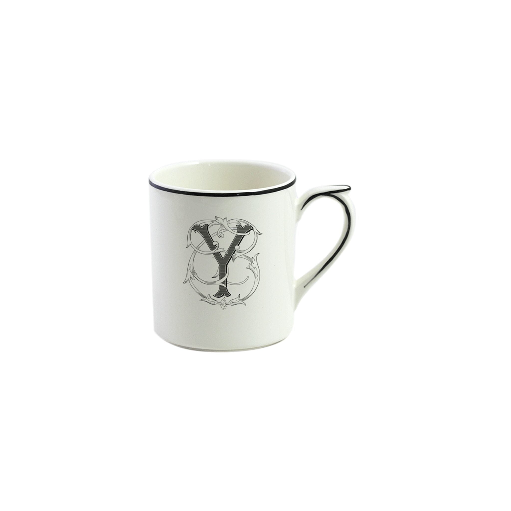 Gien Mug Y - Filet Midnight Monogram