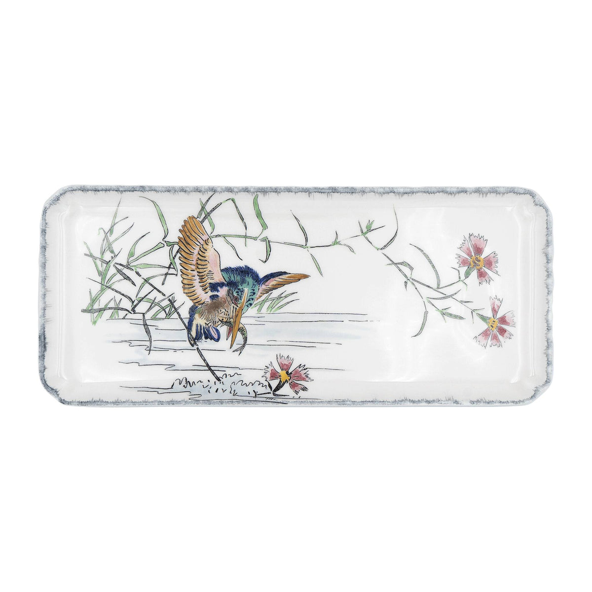 Gien Oblong Serving Tray - Grands Oiseaux