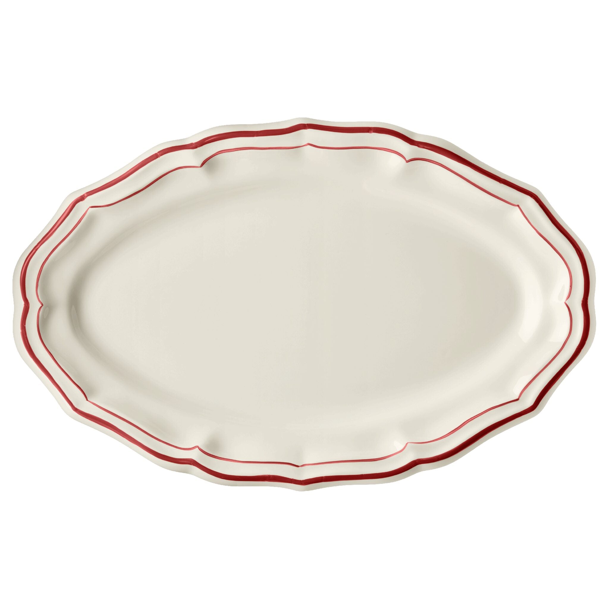 Gien Oval Platter - Filet Red