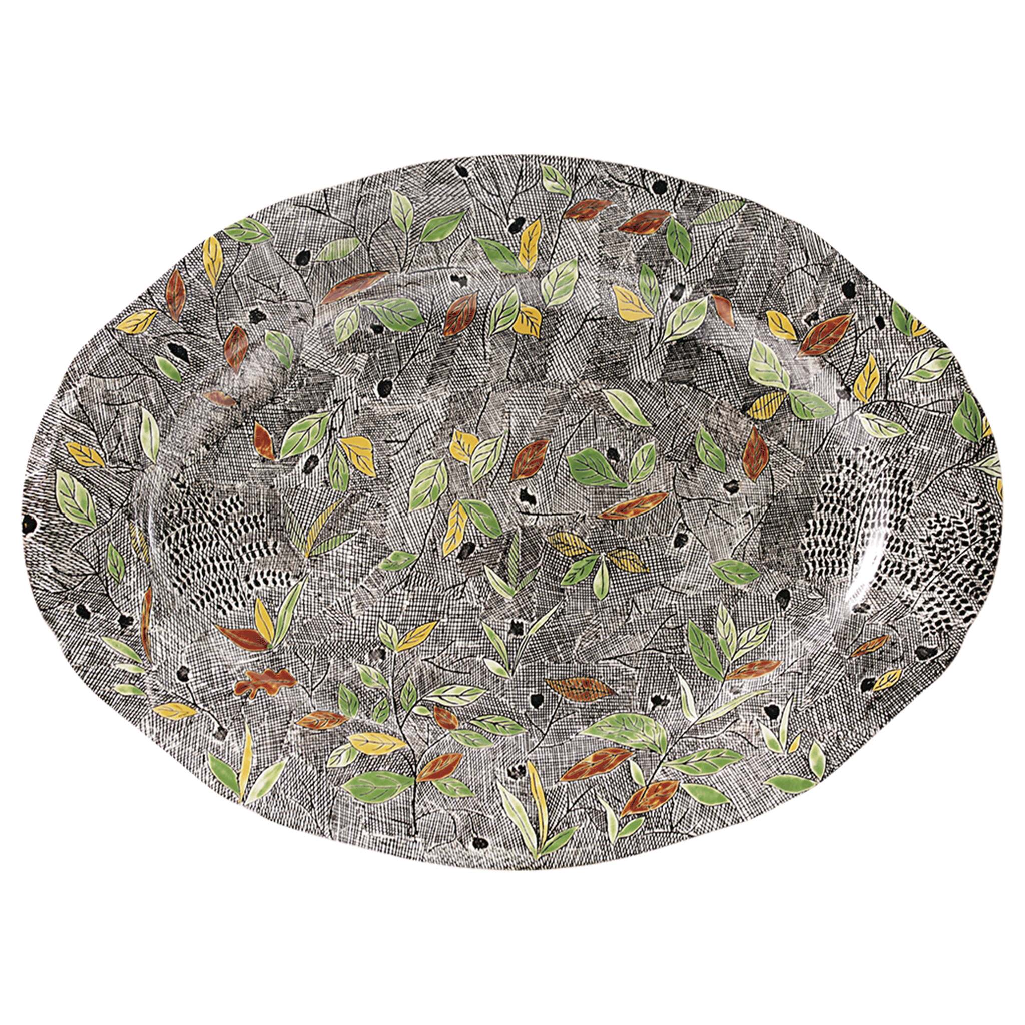 Gien Oval Platter Foliage - Rambouillet