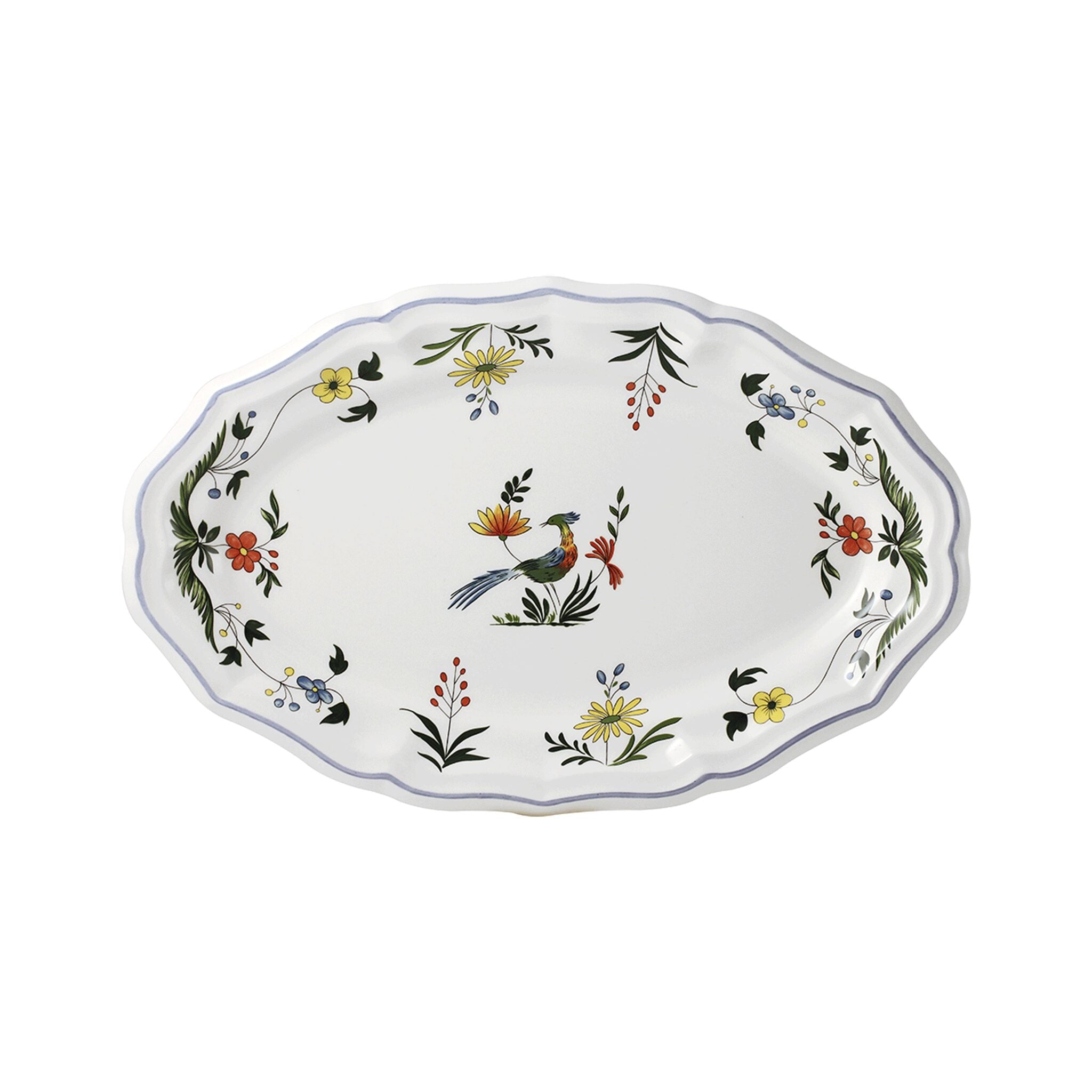 Gien Oval Platter, Small- Oiseaux De Paradis