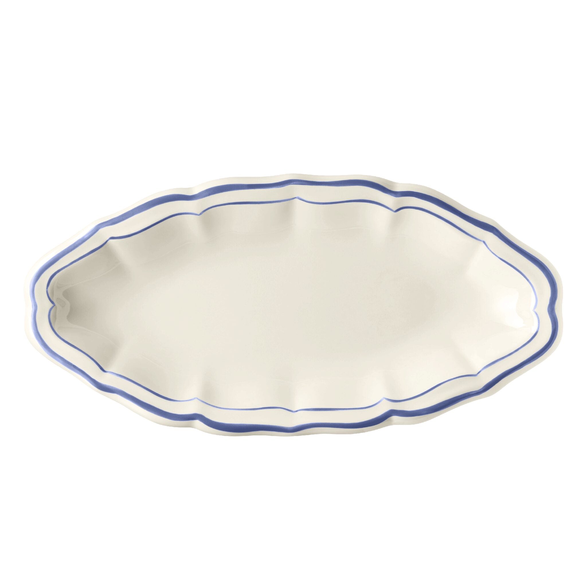 Gien Pickle Dish - Filet Blue