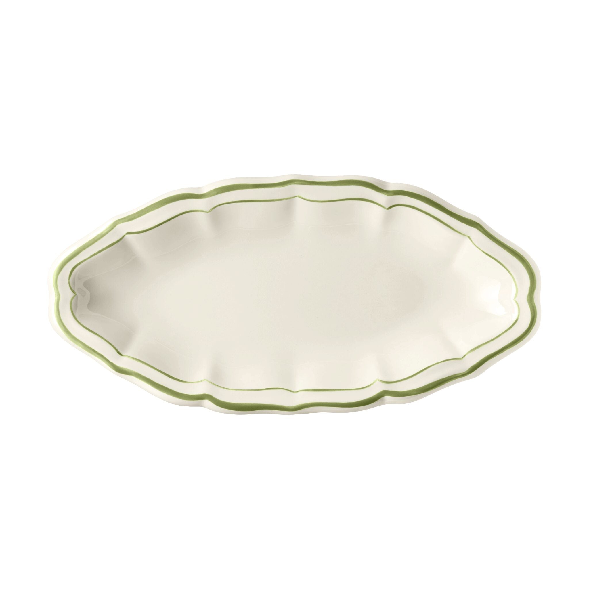 Gien Pickle Dish - Filet Green