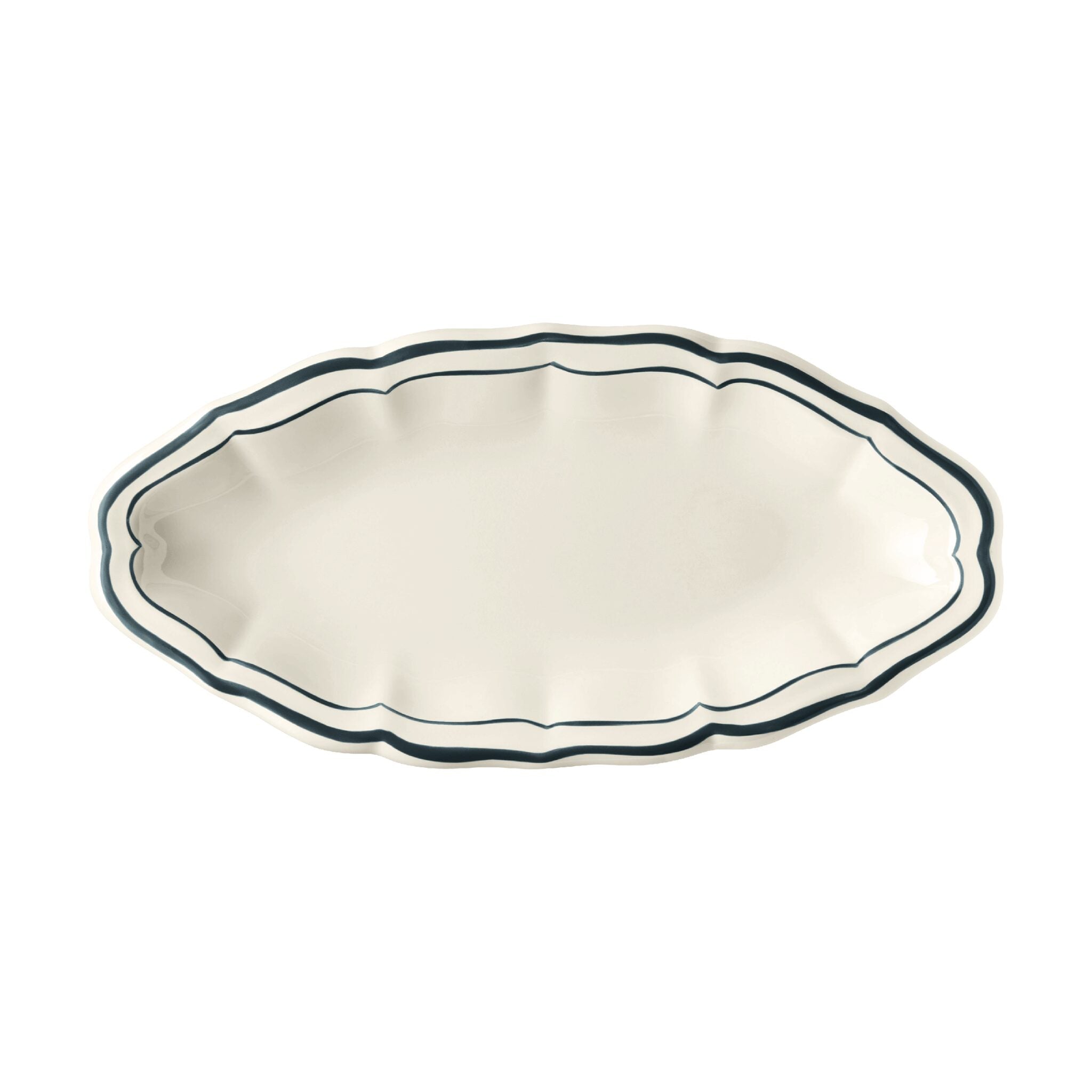Gien Pickle Dish - Filet Ocean Blue
