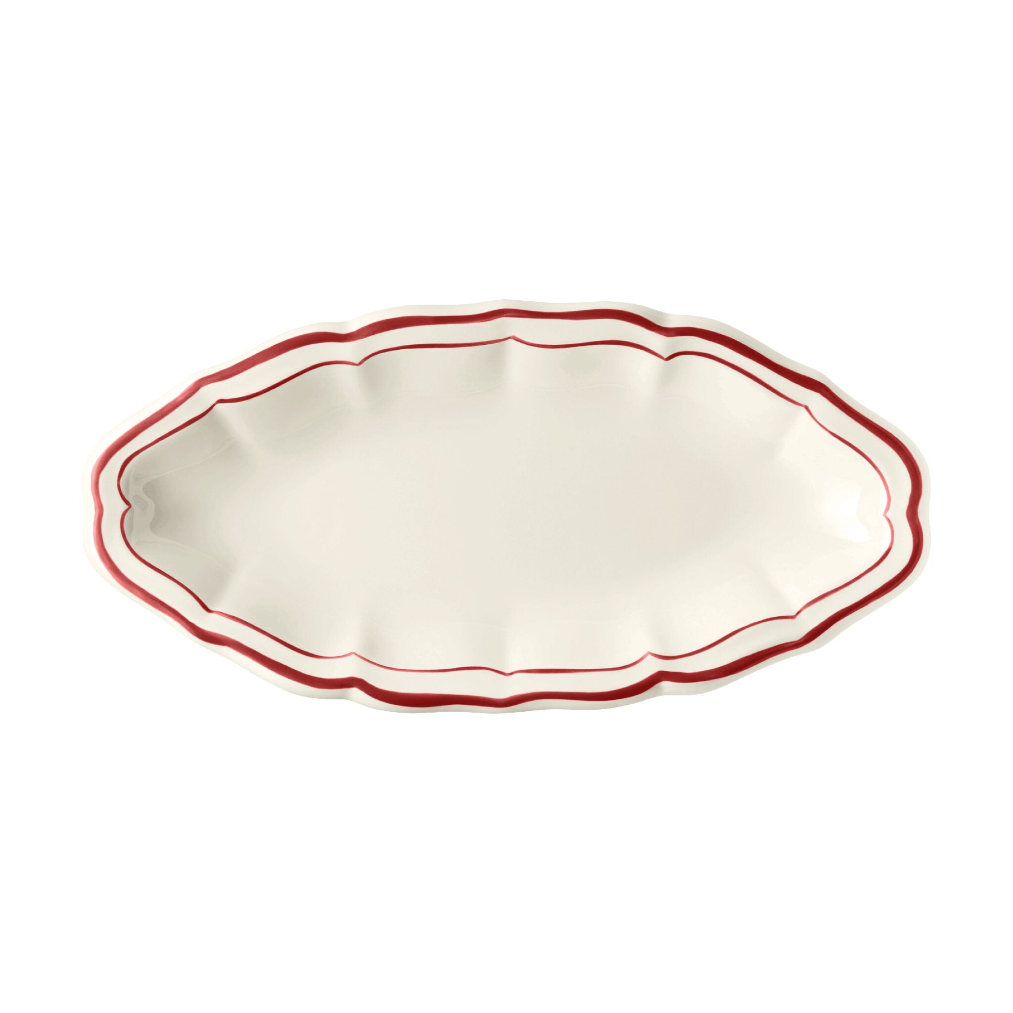 Gien Pickle Dish - Filet Red