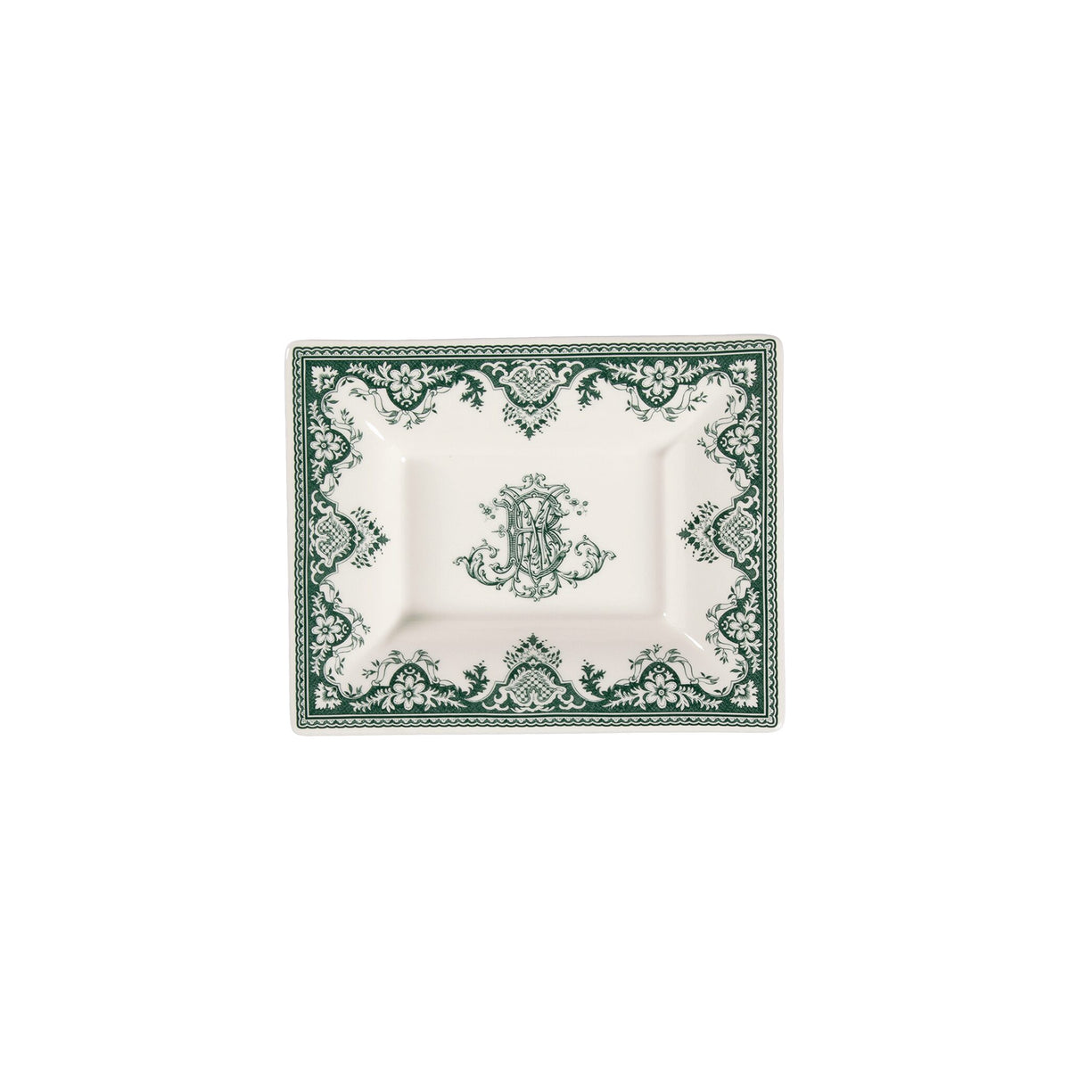 Gien Rectangular Tray - Les Dépareillées Green