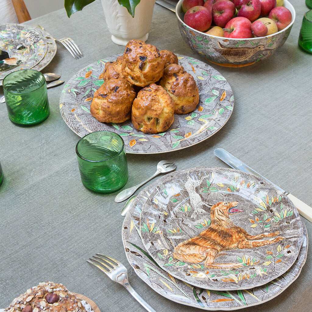 Gien Rim Soup Pheasant - Rambouillet Soup Plates & Rimmed Soup Bowl, alternate view