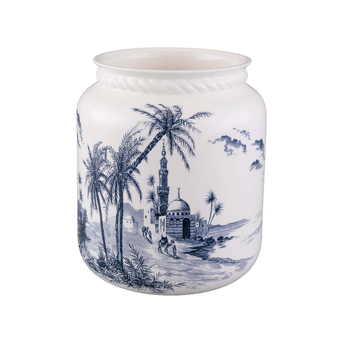 Gien Roped Vase, Large - Les Dépareillées Blue