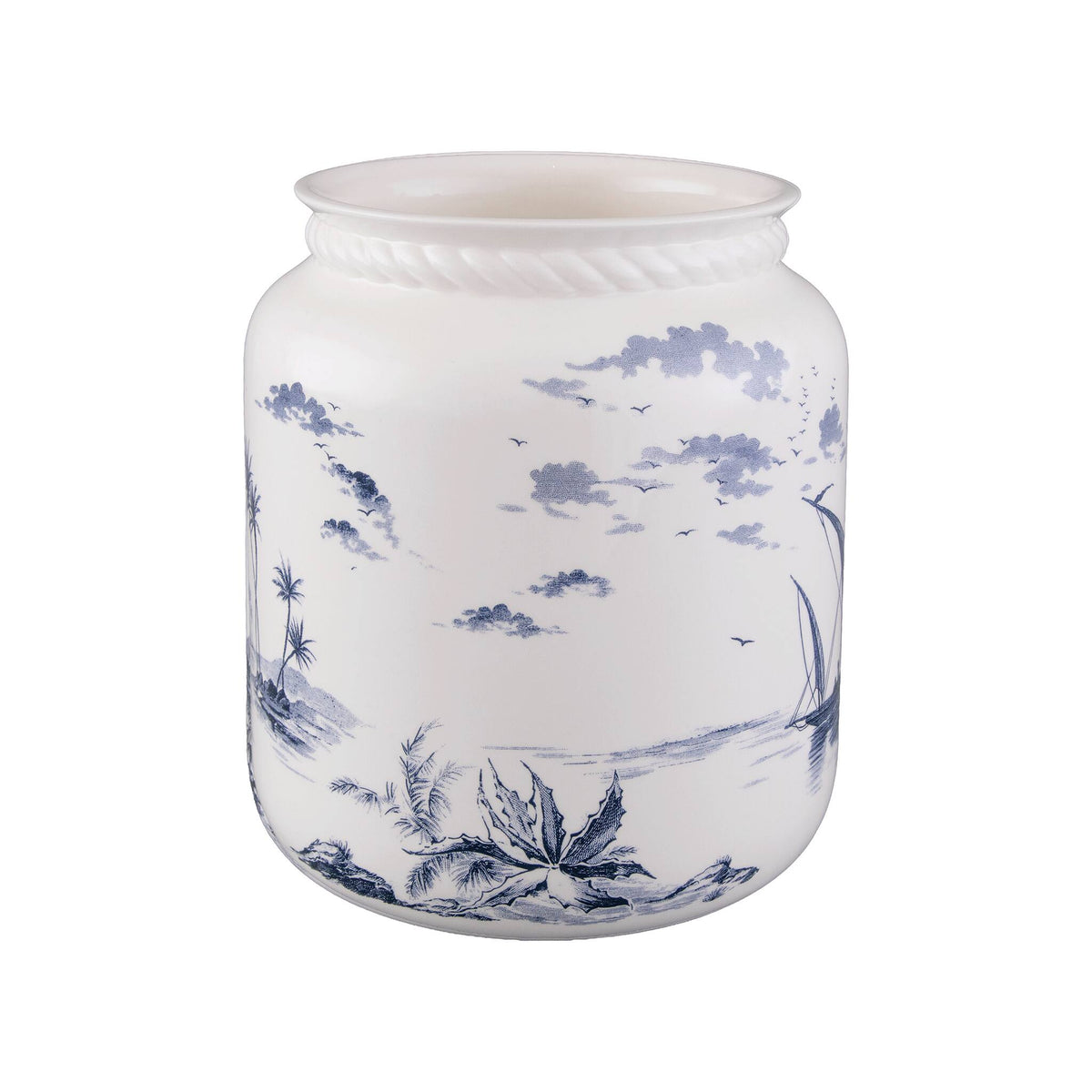 Gien Roped Vase, Large - Les Dépareillées Blue, view 3