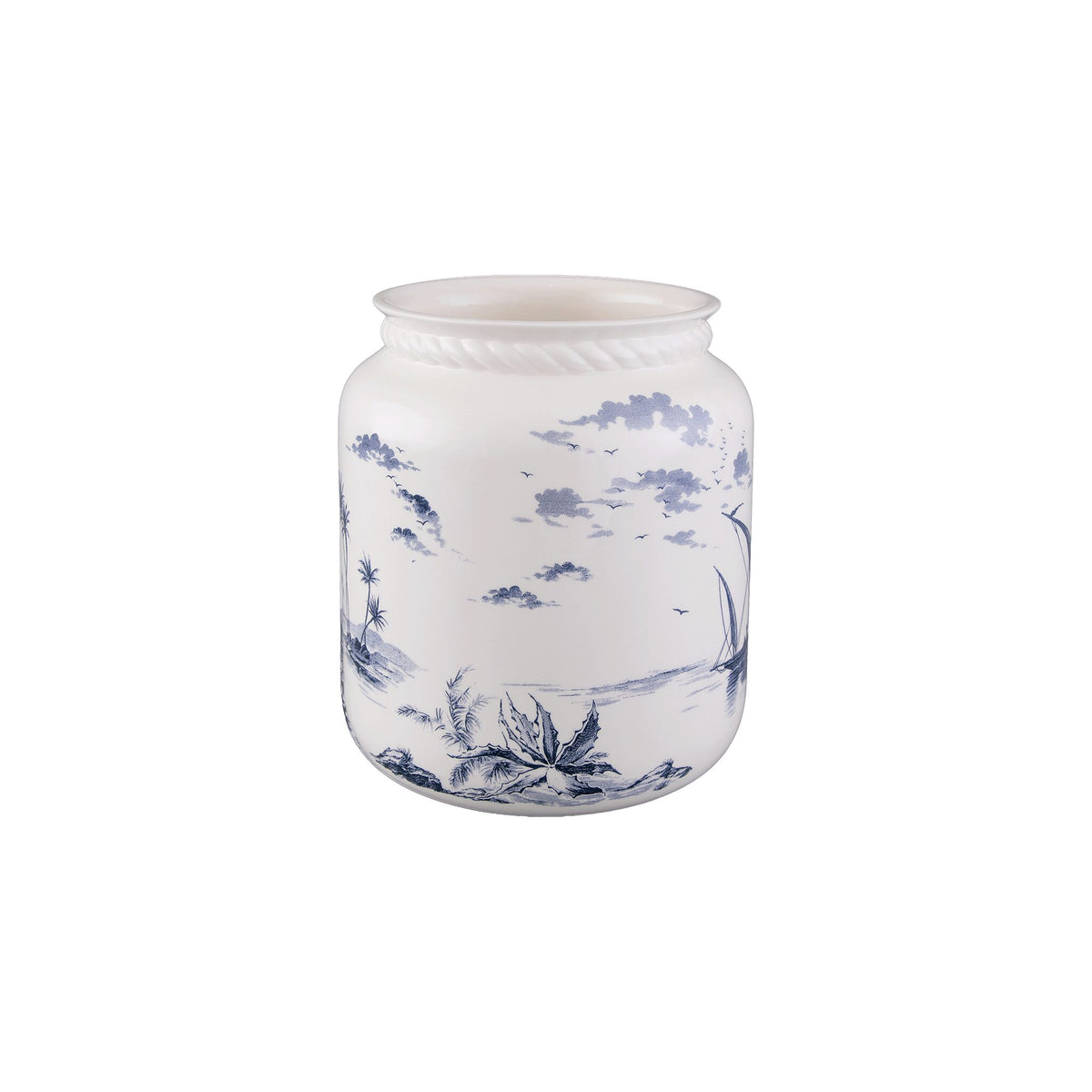 Gien Roped Vase, Small - Les Dépareillées Blue, view 3