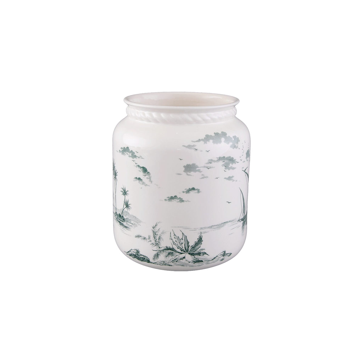 Gien Roped Vase, Small - Les Dépareillées Green, view 3