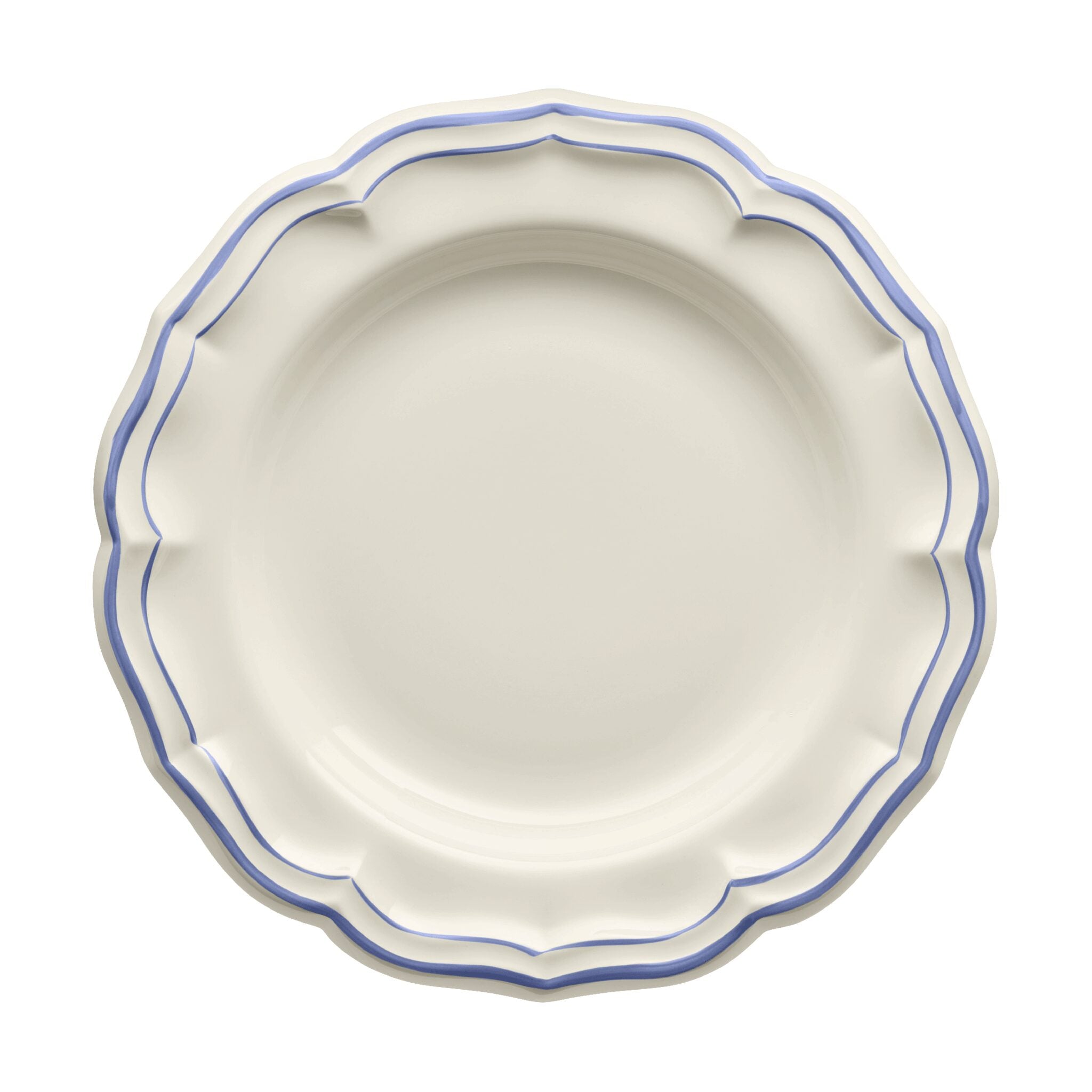 Gien Round Deep Dish - Filet Blue Serving Bowl