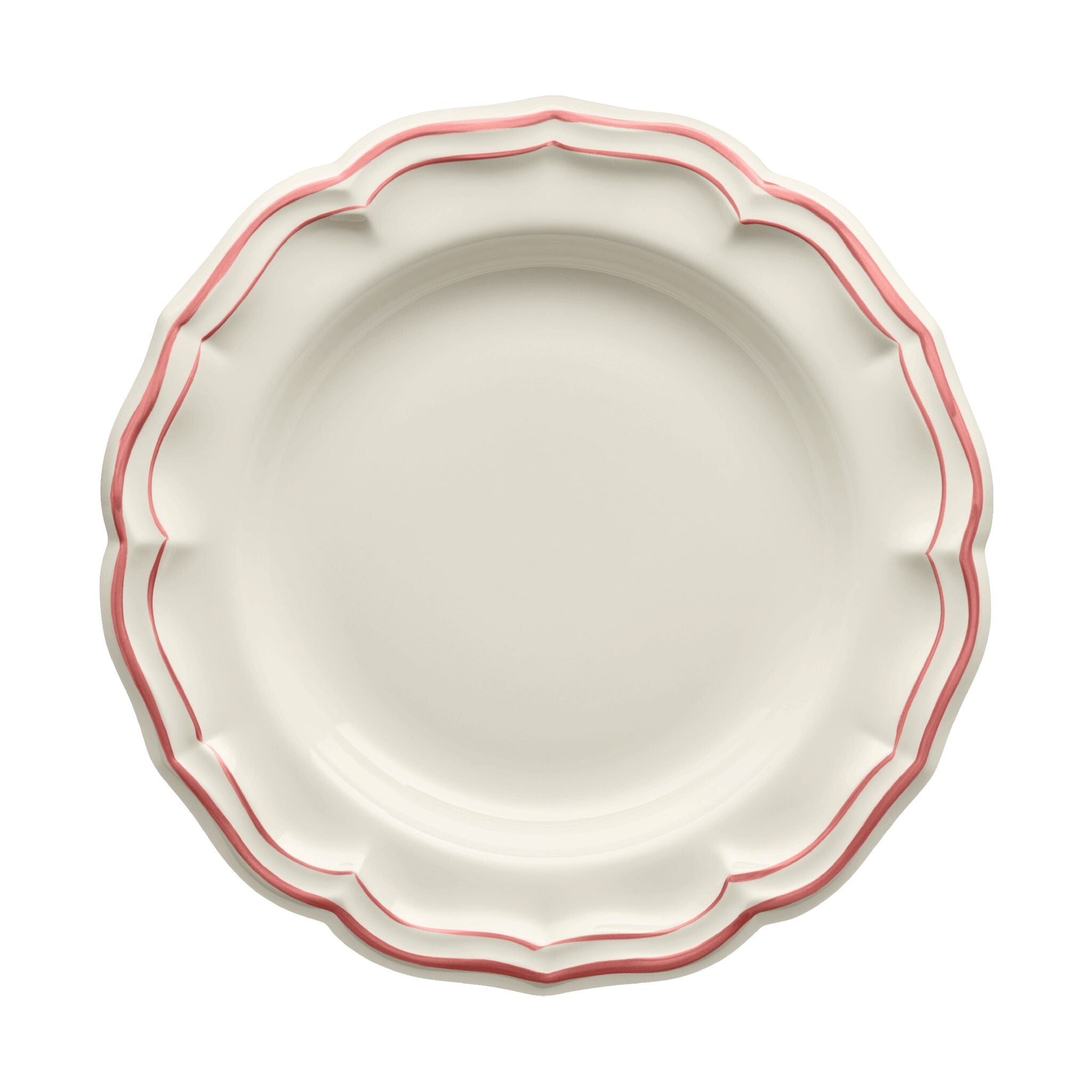 Gien Round Deep Dish - Filet Coral Serving Bowl