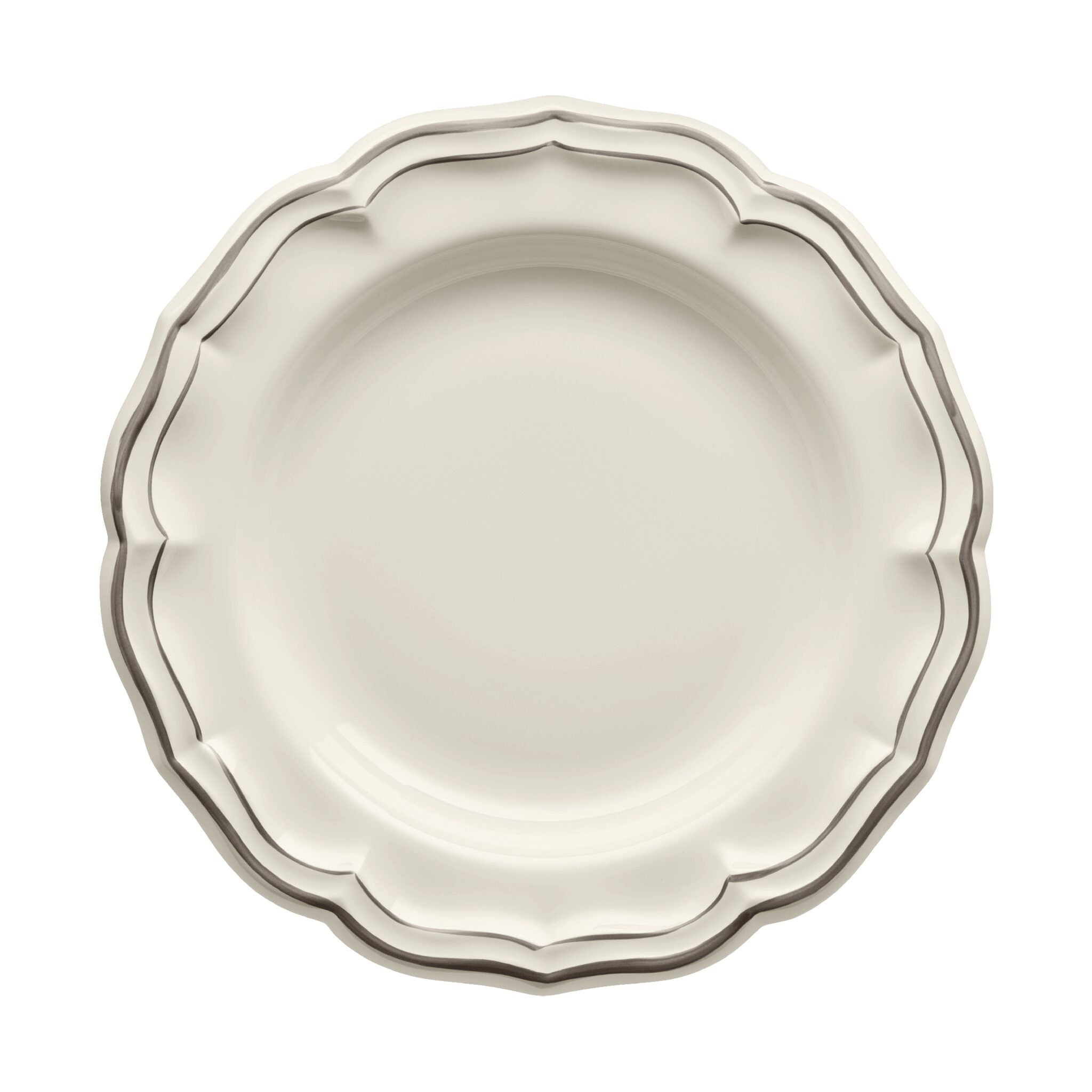 Gien Round Deep Dish - Filet Taupe Serving Bowl