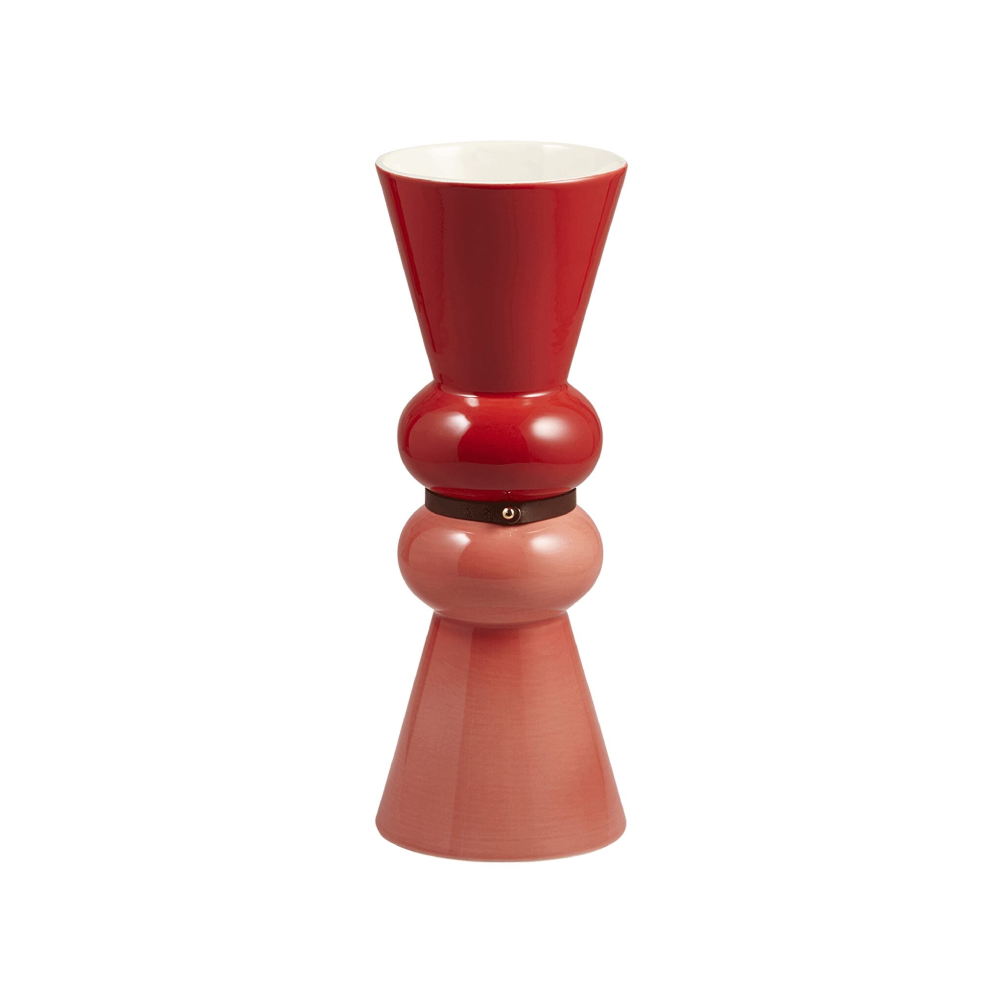 Gien Ruby and Terracotta Siam Vase, Small