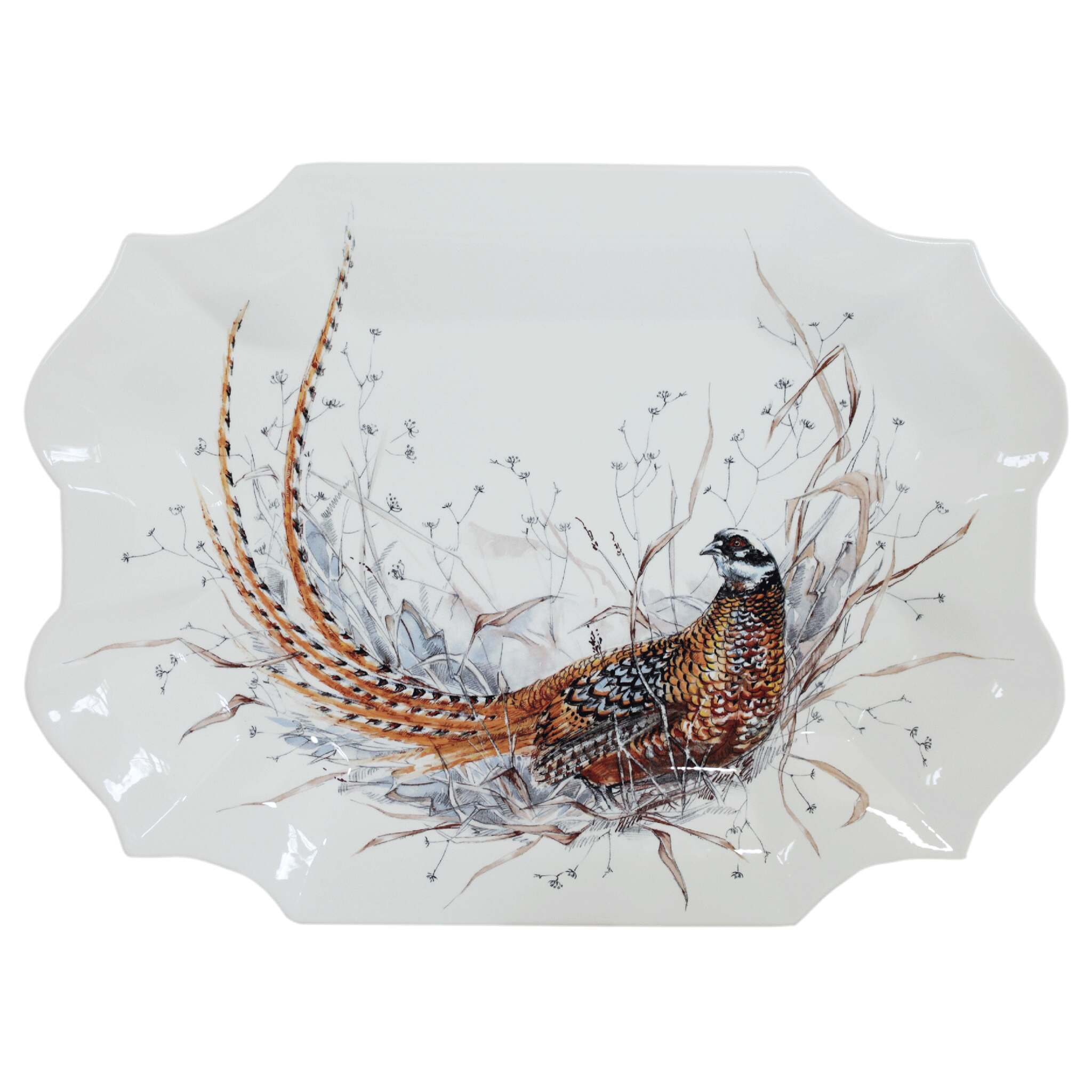 Gien Serving Platter Pheasant - Sologne