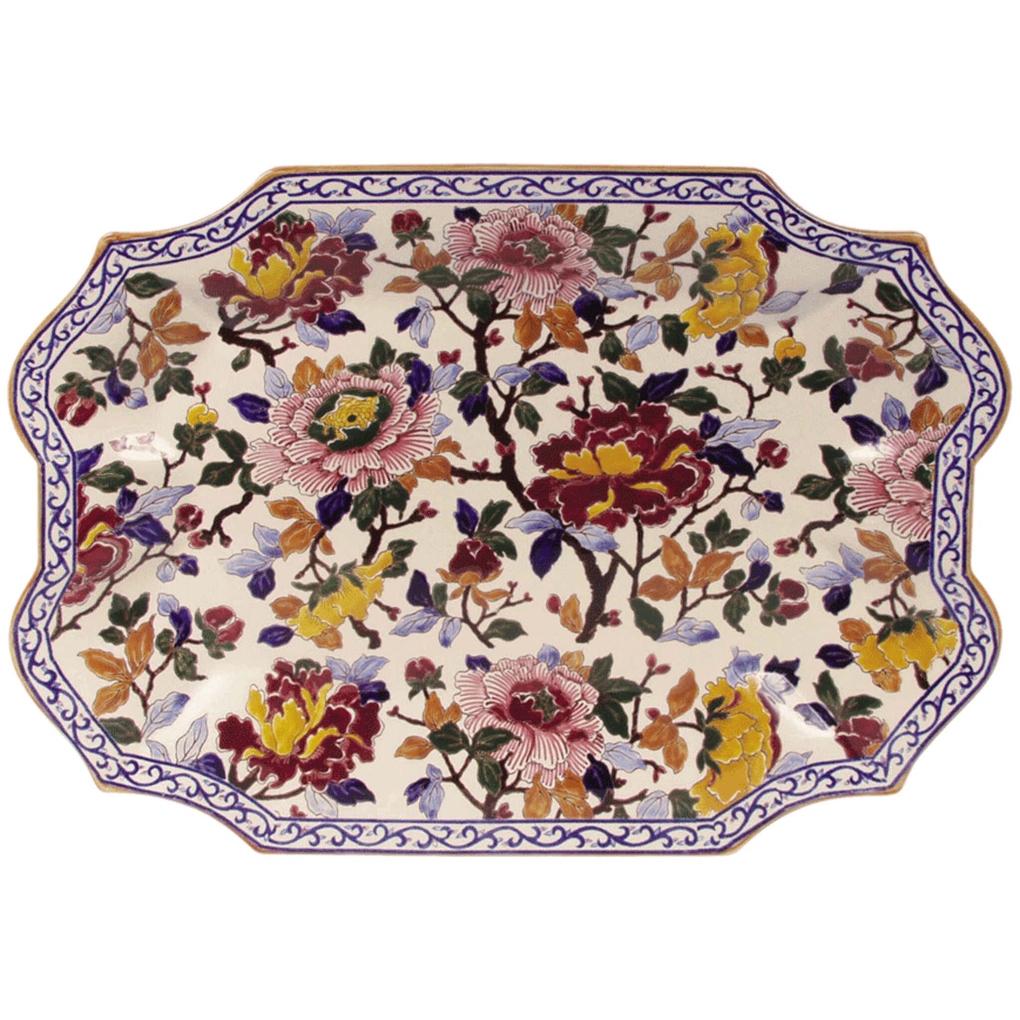 Gien Serving Platter - Pivoines