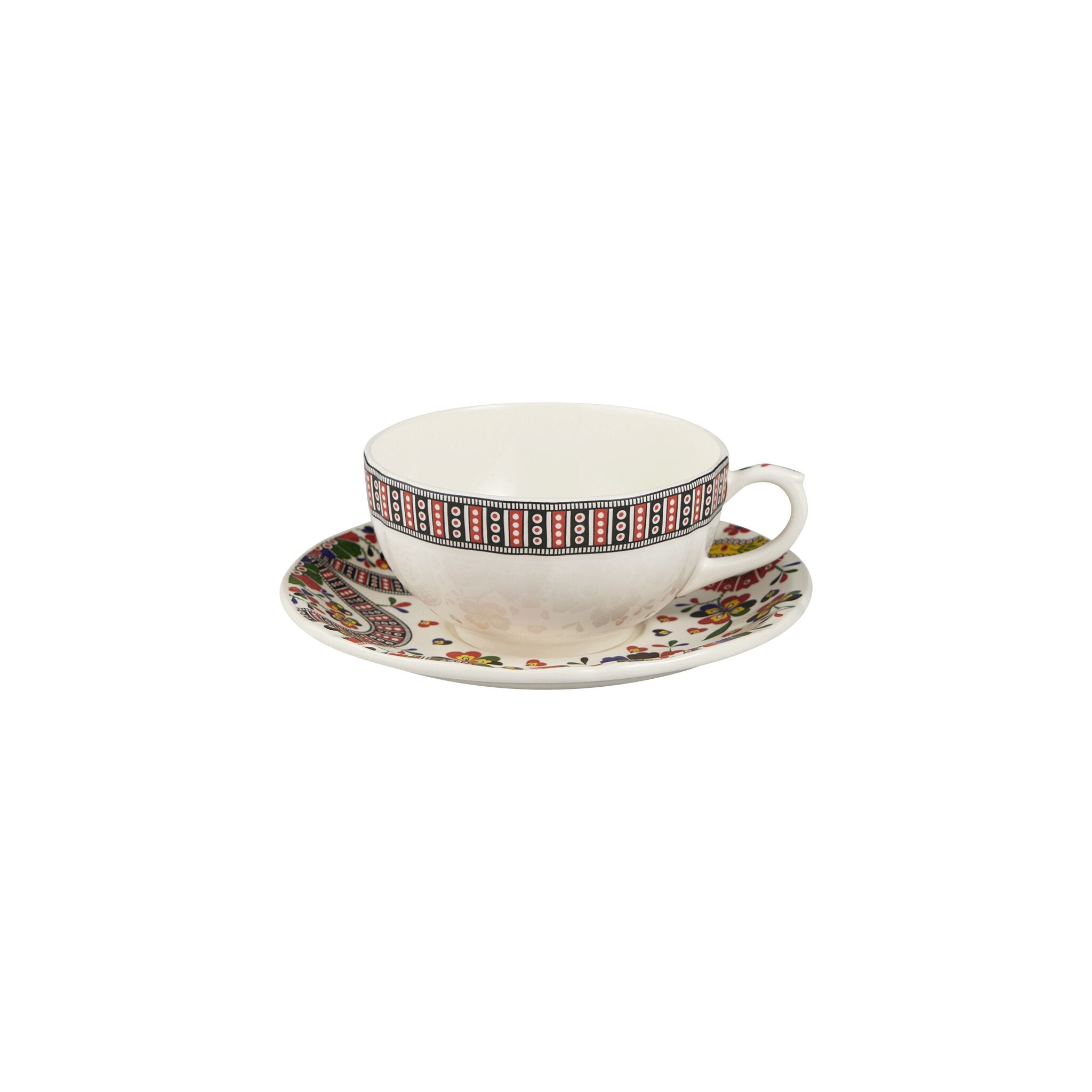 Gien Set of 2 Breakfast Cups & Saucers - Chance Folle
