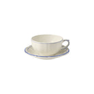 Gien Set of 2 Breakfast Cups & Saucers - Filet Blue