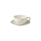Gien Set of 2 Breakfast Cups & Saucers - Filet Earth Grey