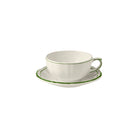 Gien Set of 2 Breakfast Cups & Saucers - Filet Fern Green