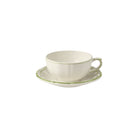 Gien Set of 2 Breakfast Cups & Saucers - Filet Green