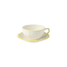 Gien Set of 2 Breakfast Cups & Saucers - Filet Lemon
