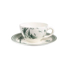 Gien Set of 2 Breakfast Cups & Saucers - Les Dépareillées Green