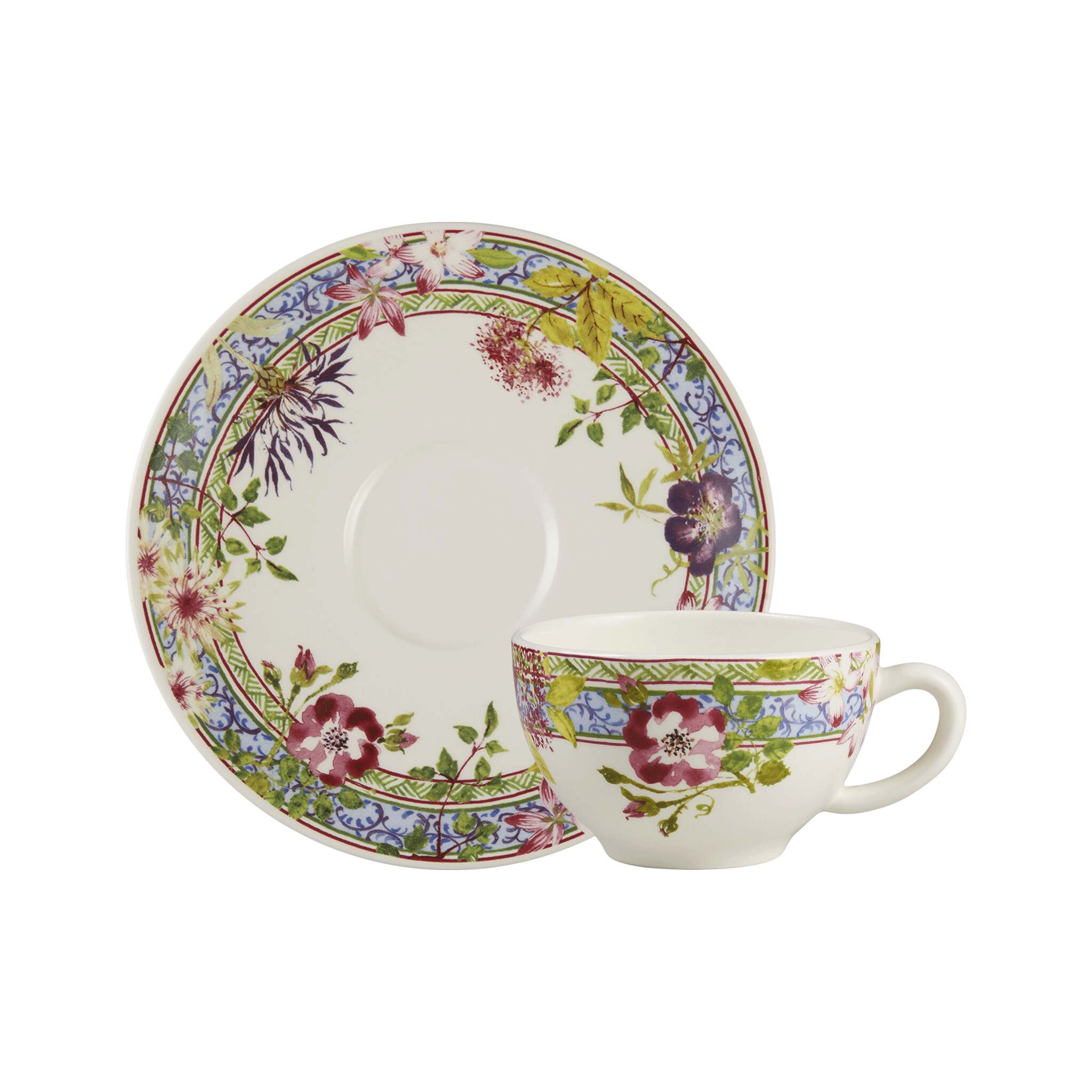 Gien Set of 2 Breakfast Cups & Saucers - Millefleurs