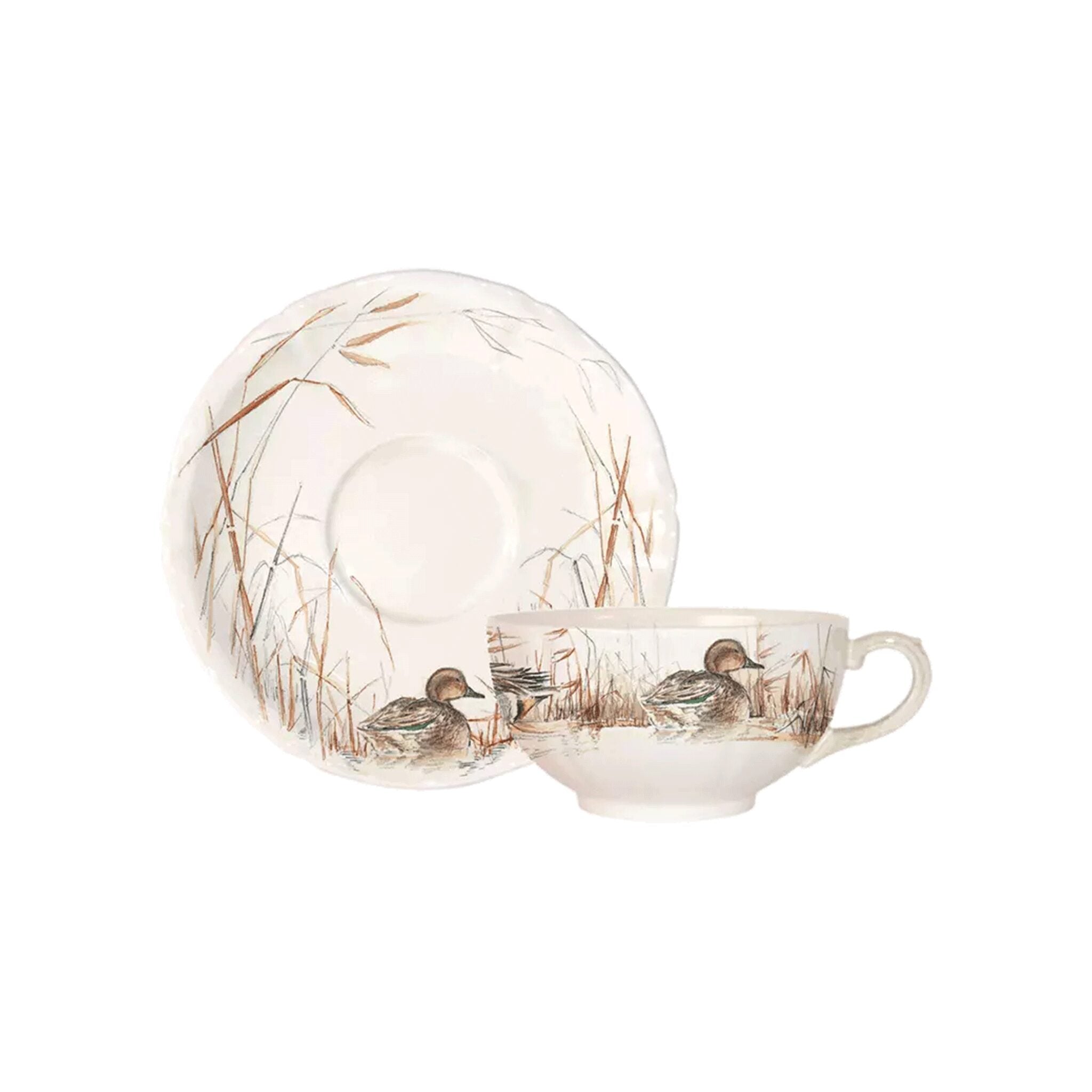 Gien Set of 2 Breakfast Cups & Saucers - Sologne