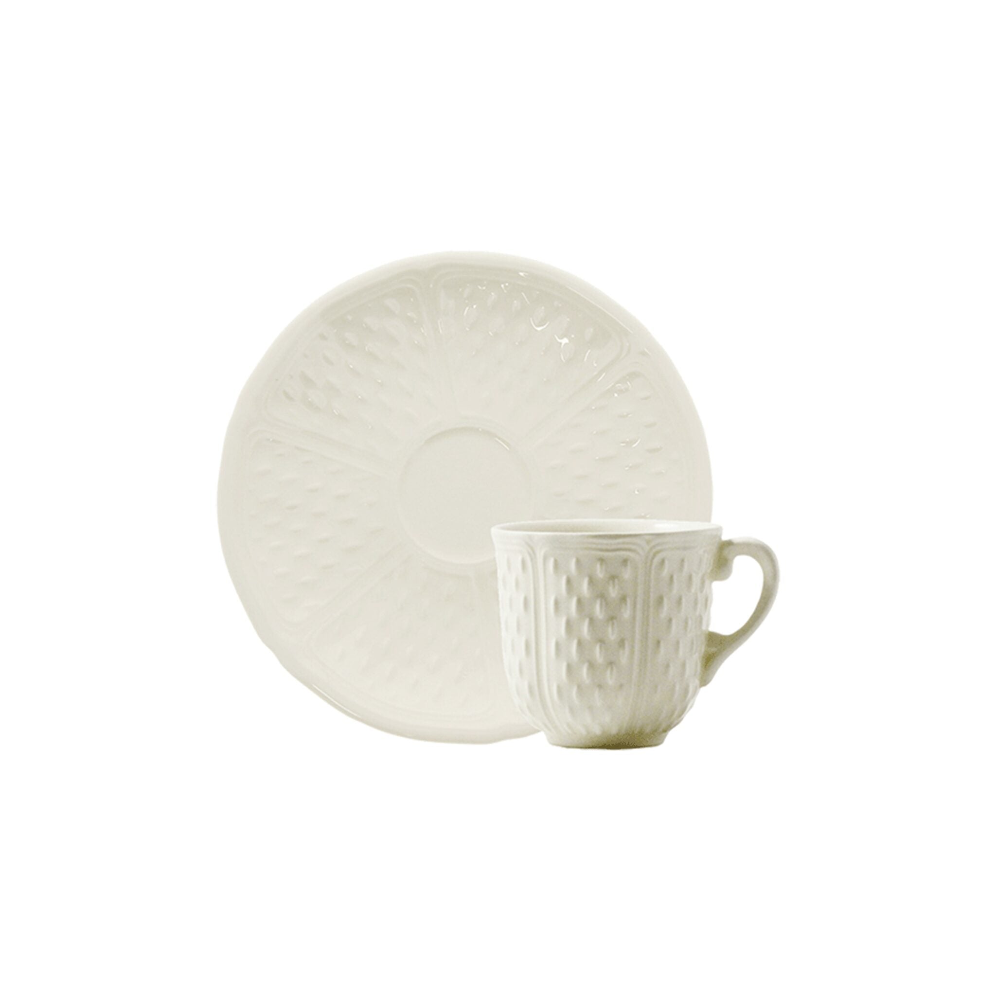 Gien Set of 2 Coffee Cups & Saucers - Pont Aux Choux White