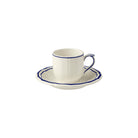 Gien Set of 2 Espresso Cups & Saucers - Filet Cobalt