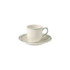 Gien Set of 2 Espresso Cups & Saucers - Filet Earth Grey