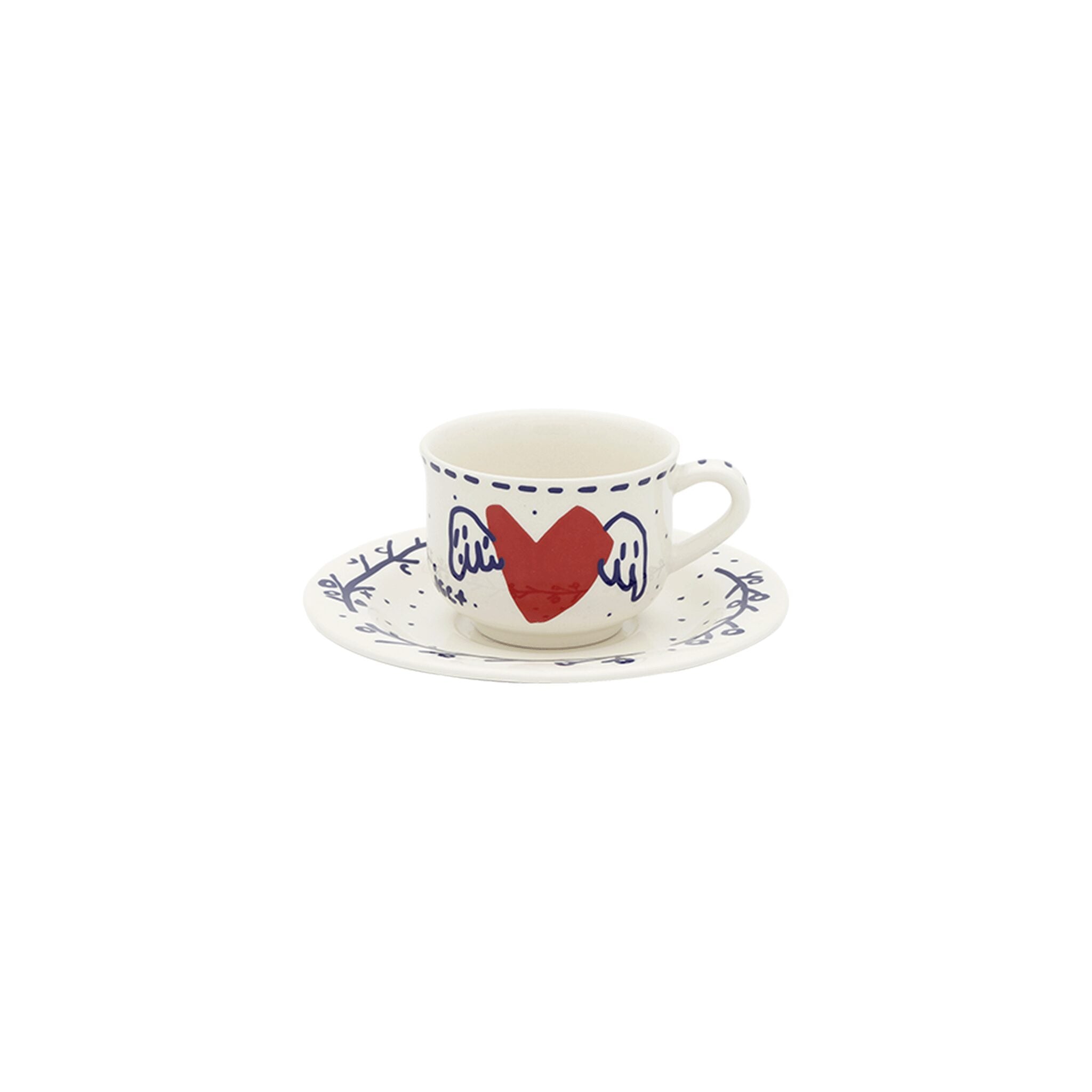 Gien Set of 2 Espresso Cups & Saucers - L'Archipel Sentimental