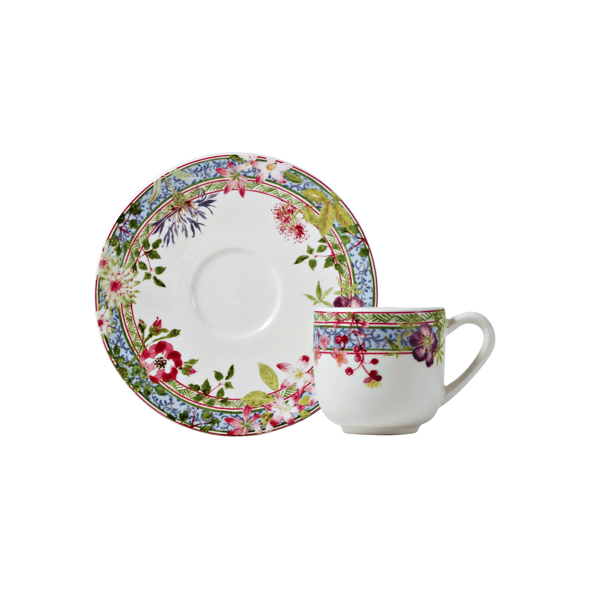 Gien Set of 2 Espresso Cups & Saucers - Millefleurs