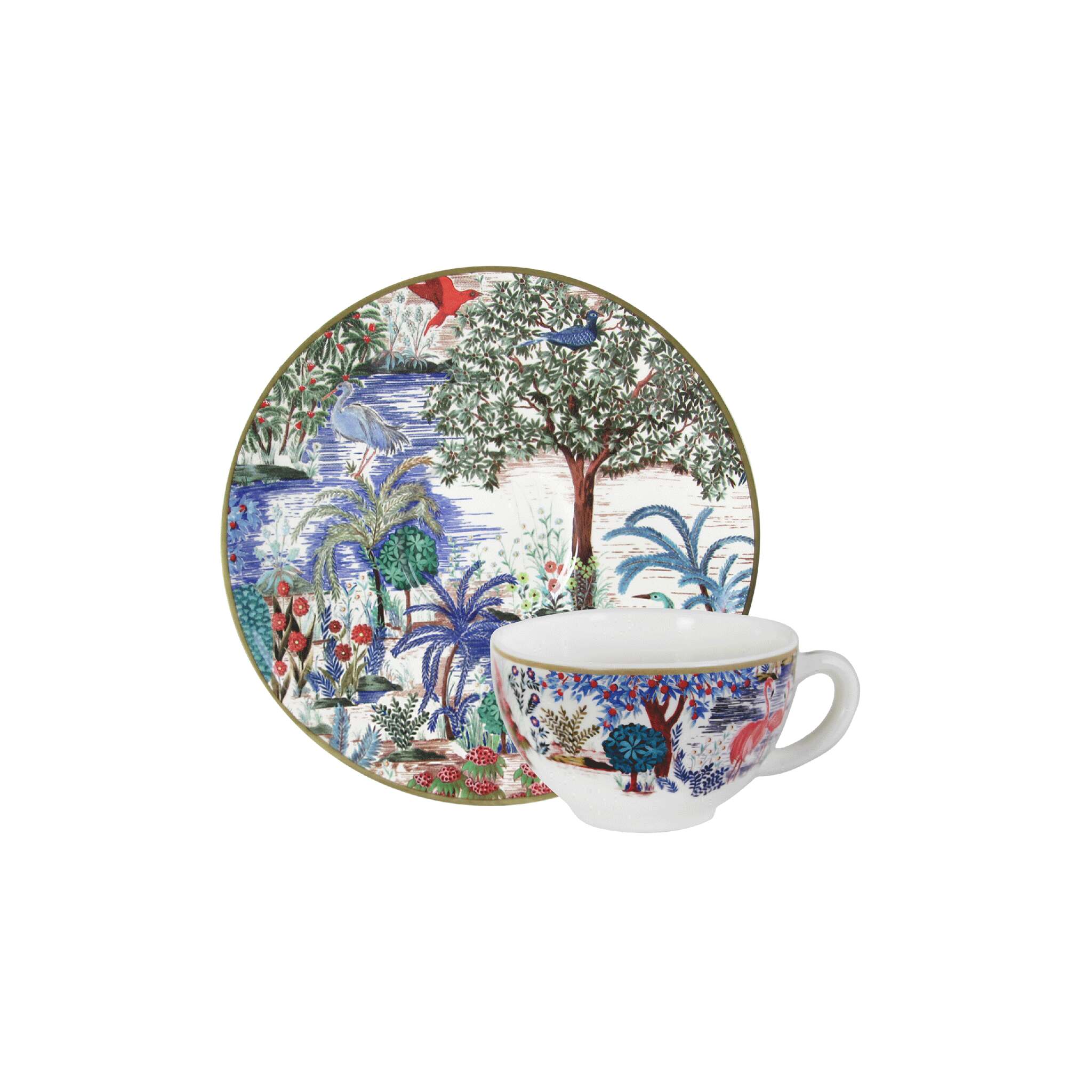 Gien Set of 2 Tea Cups & Saucers - Le Jardin Du Palais