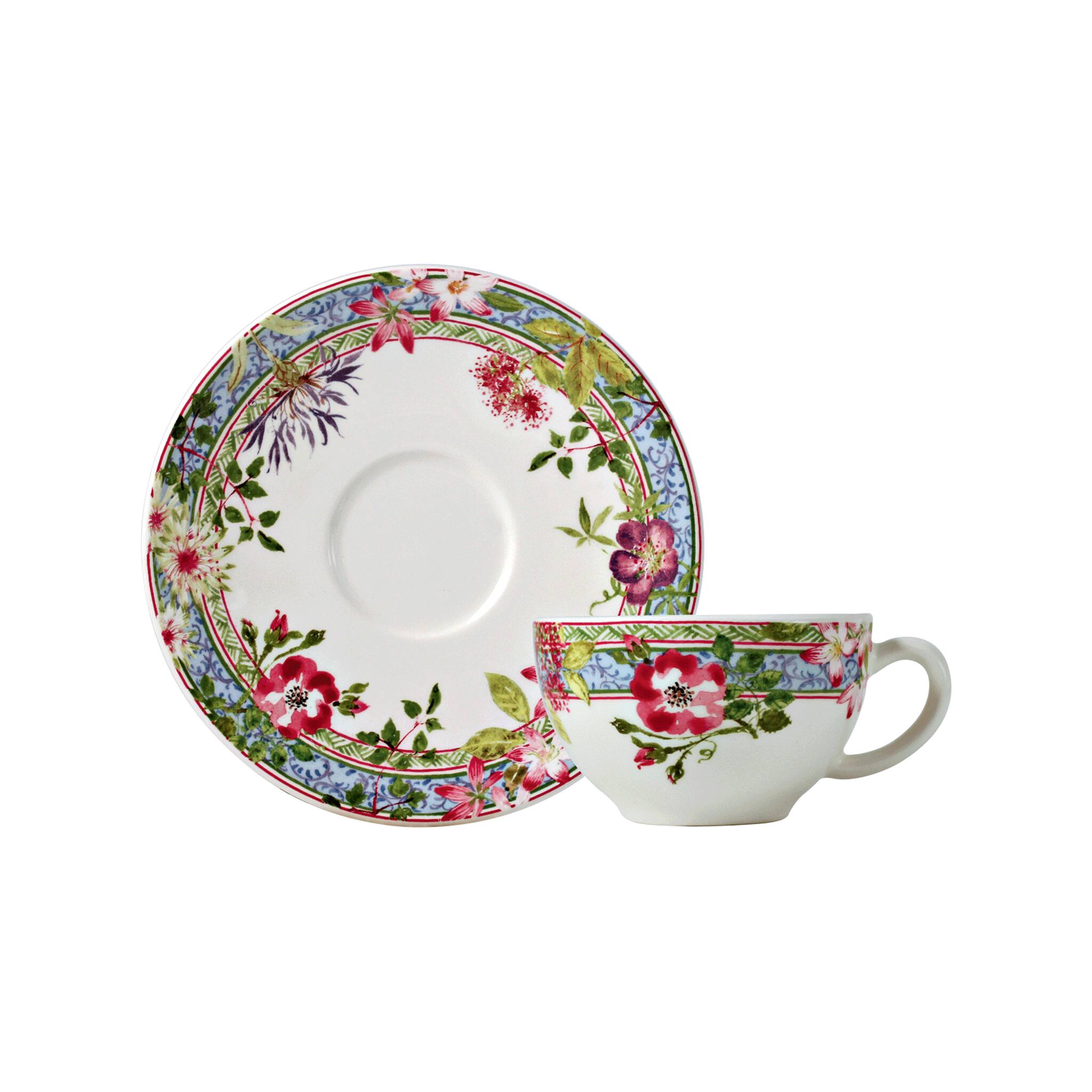 Gien Set of 2 Tea Cups & Saucers - Millefleurs