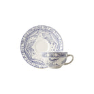 Gien Set of 2 Tea Cups & Saucers- Oiseau Bleu