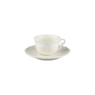 Gien Set of 2 Tea Cups & Saucers - Rocaille White