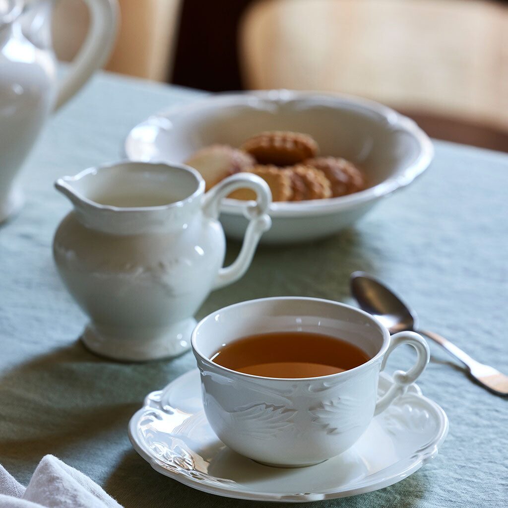 Gien Set of 2 Tea Cups & Saucers - Rocaille White, alternate view