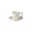 Gien Set of 2 US Tea Cups & Saucers- Filet Blue
