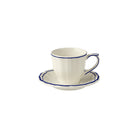 Gien Set of 2 US Tea Cups & Saucers- Filet Cobalt