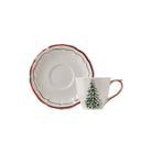 Gien Set of 2 Us Tea Cups & Saucers - Filet Noël
