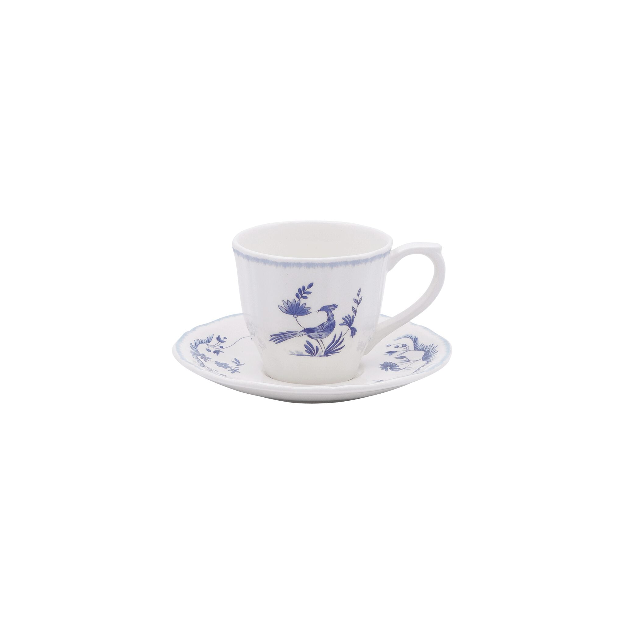 Gien Set of 2 Us Tea Cups & Saucers - Paradis Bleu